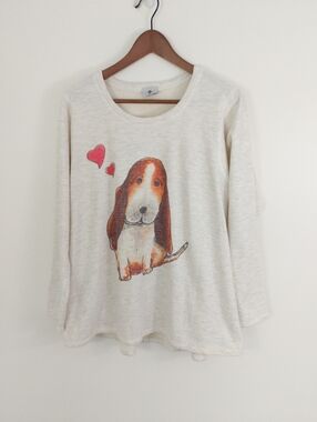 Inoah Puppy Love Basset Hound Dog Terry Tunic Size Medium
